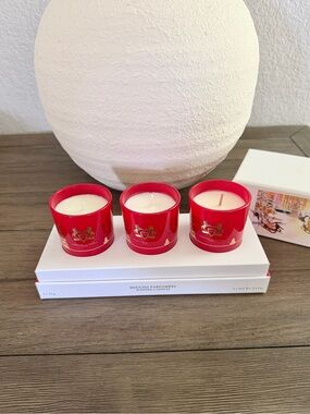 Red Holiday Votive Candle Trio — Festive Scented Glass Set
